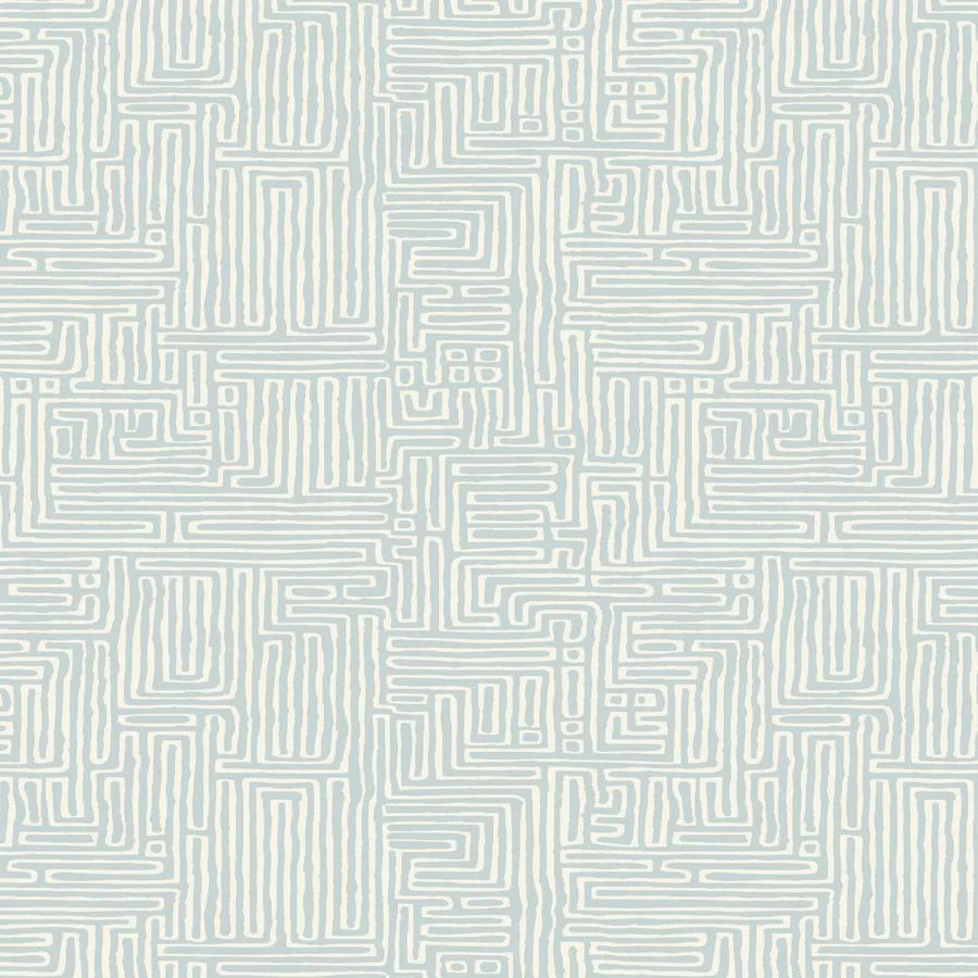 Sample - W4410-15 | Kravet Design, Blue Geometric - Kravet Design Wallpaper - W4410.15.0
