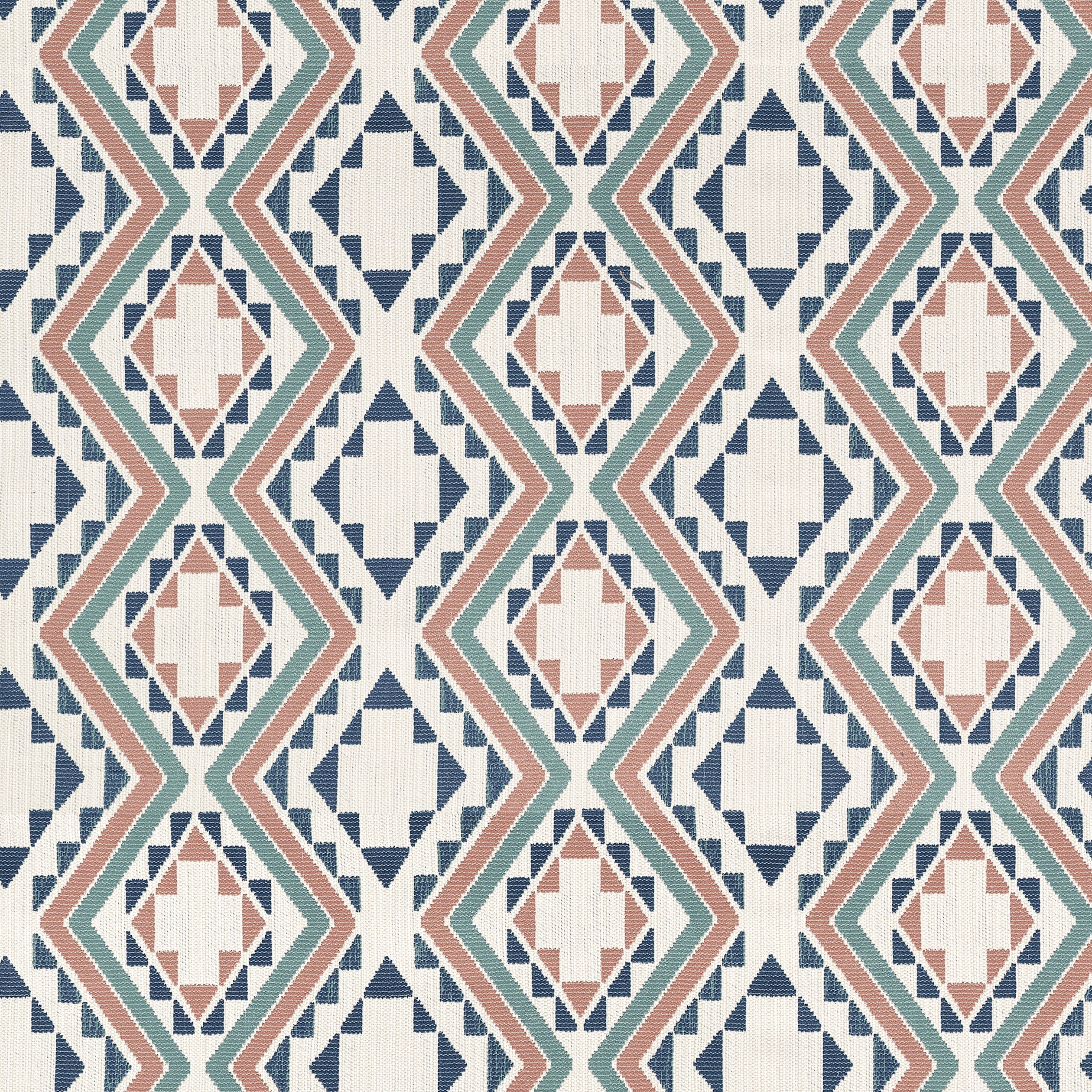 Sample - W711114 Acadia, Sagamore, Clay and Navy - Thibaut Fabric