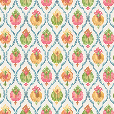 Sample - W8121-03 | Belvedere Mysore Ivory/Multi - Osborne & Little Wallpaper