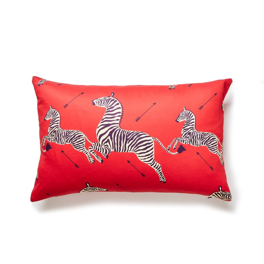 SCLPZEBPILL0005 | Zebras Petite, Masai Red - Scalamandre Pillows