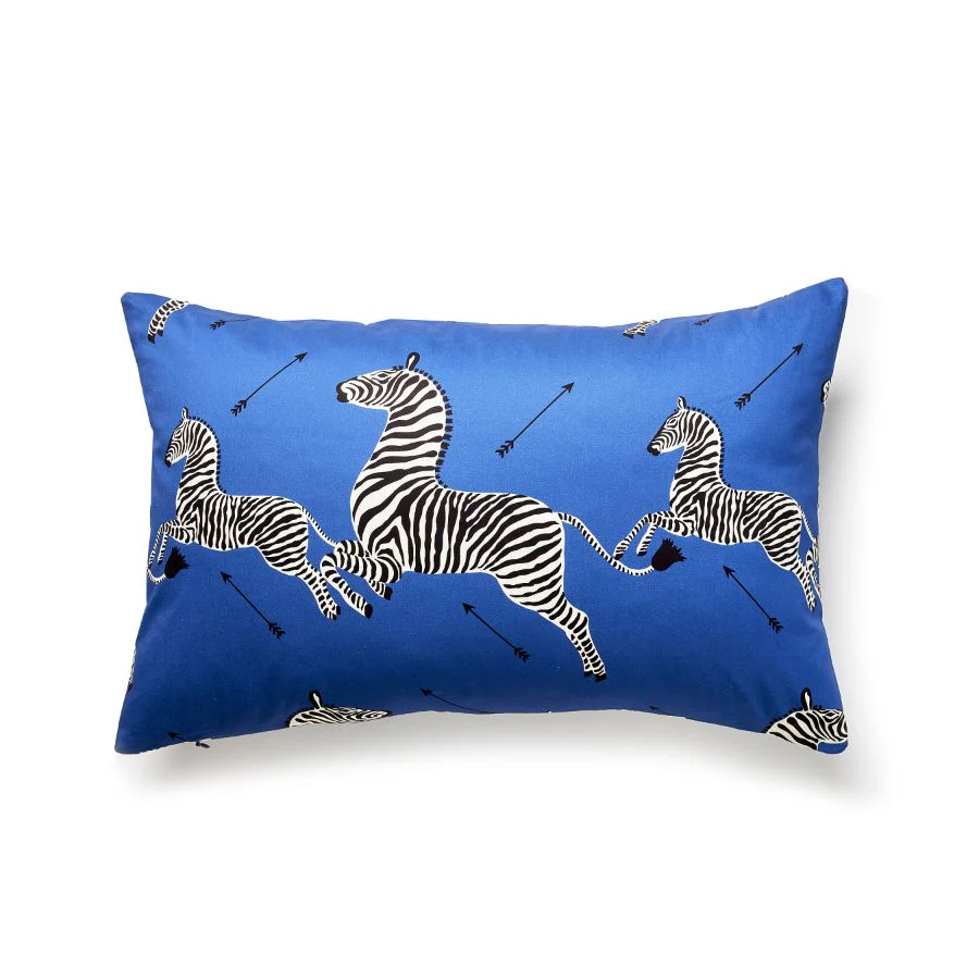 SCLPZEBPILL0006 | Zebras Petite, Denim - Scalamandre Pillows