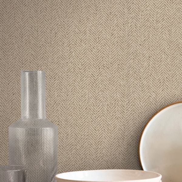 Si26130 | Signature Textures 3, Tailored Chevron Hazelnut - York Wallpaper - Image 3