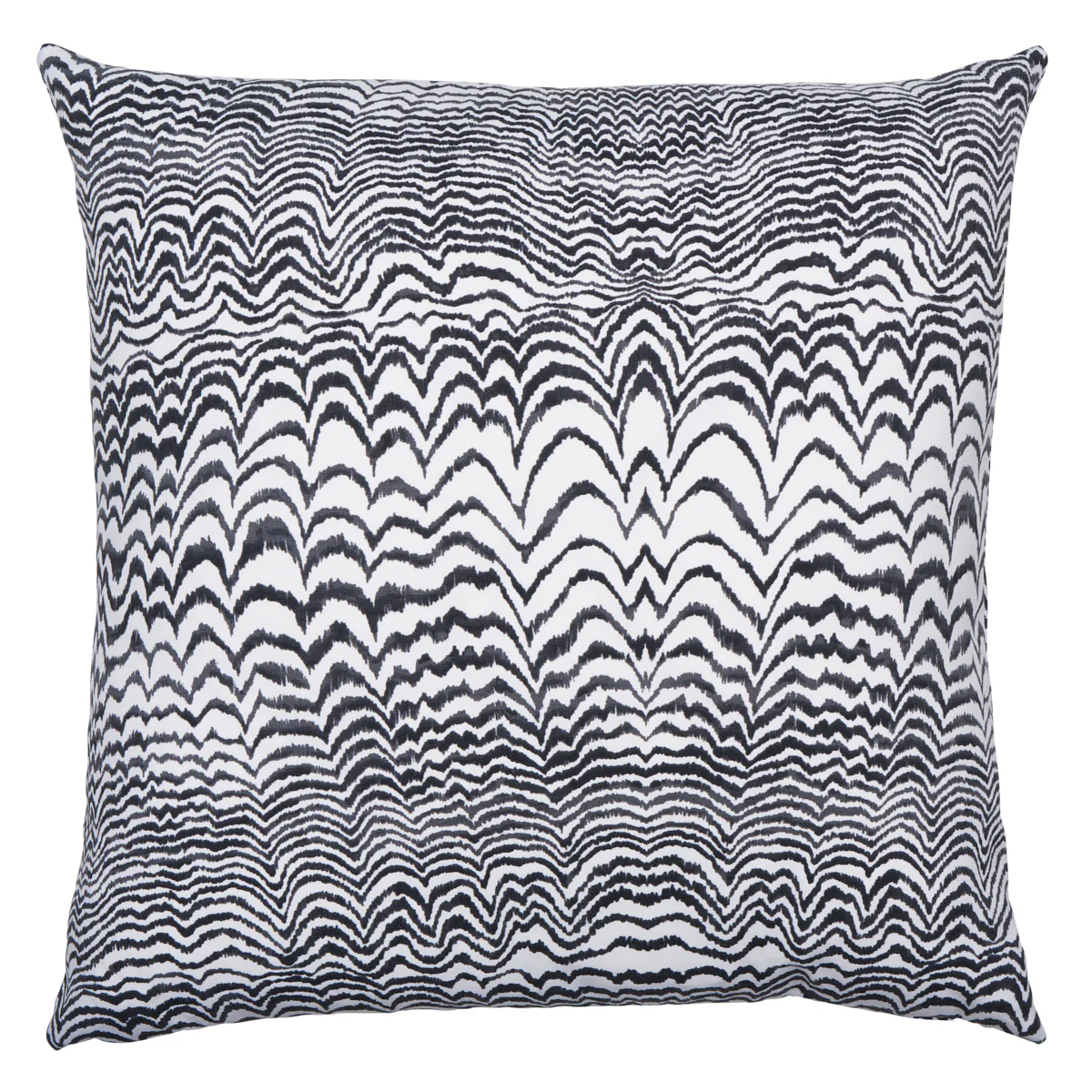 So18105206 | Ink Wave Print I/O Pillow, Black - Schumacher Pillows
