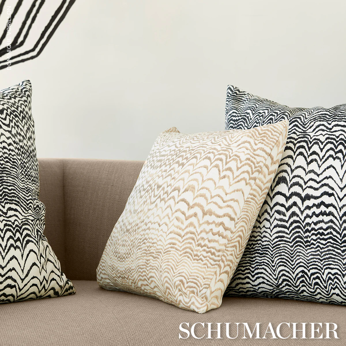 So18105206 | Ink Wave Print I/O Pillow, Black - Schumacher Pillows - Image 4