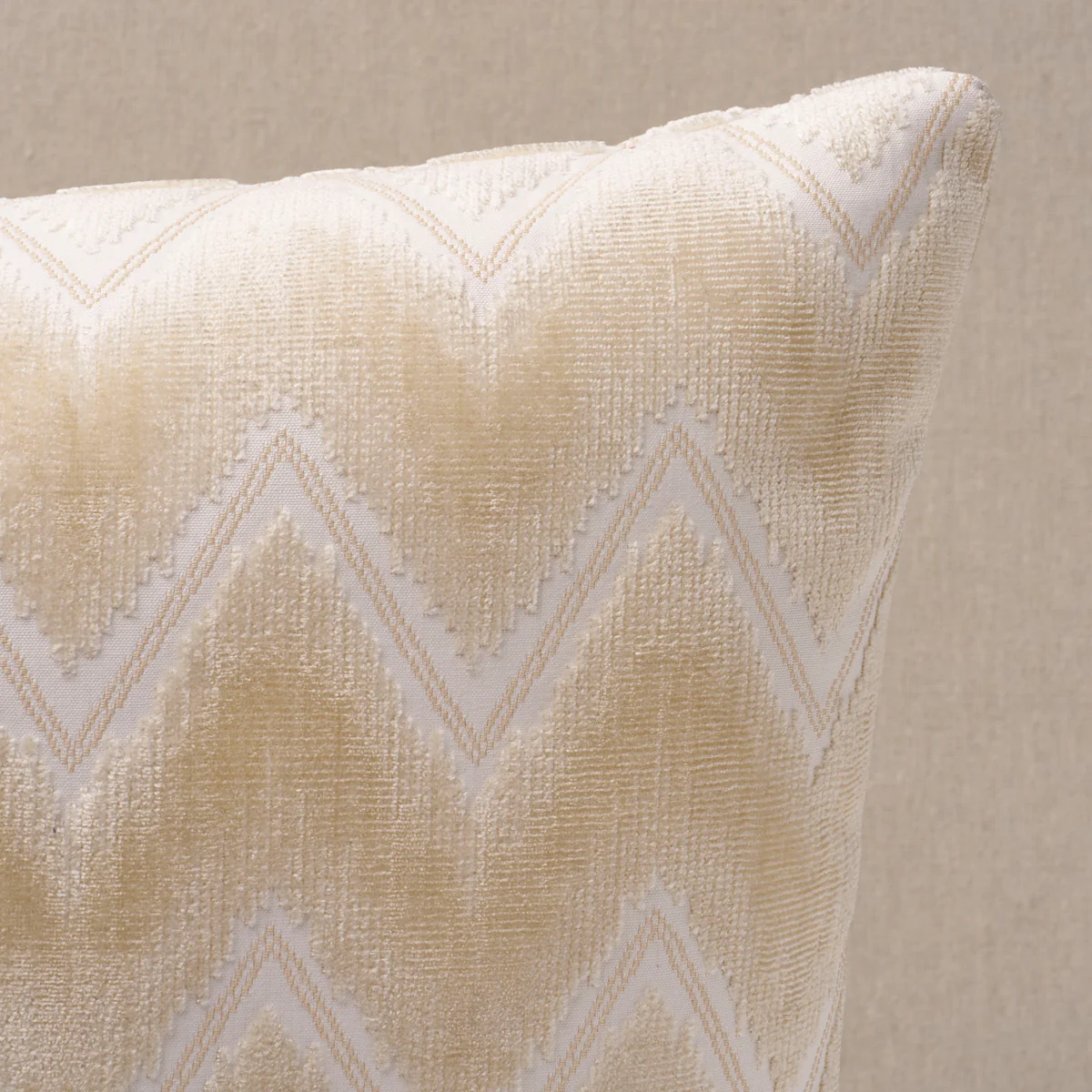 So7284406 | Chevron Velvet Pillow, Champagne - Schumacher Pillows - Image 2