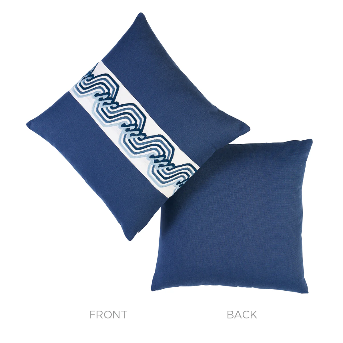 So8363003 | The Twist Embroidered Pillow, Marine - Schumacher Pillows - Image 3