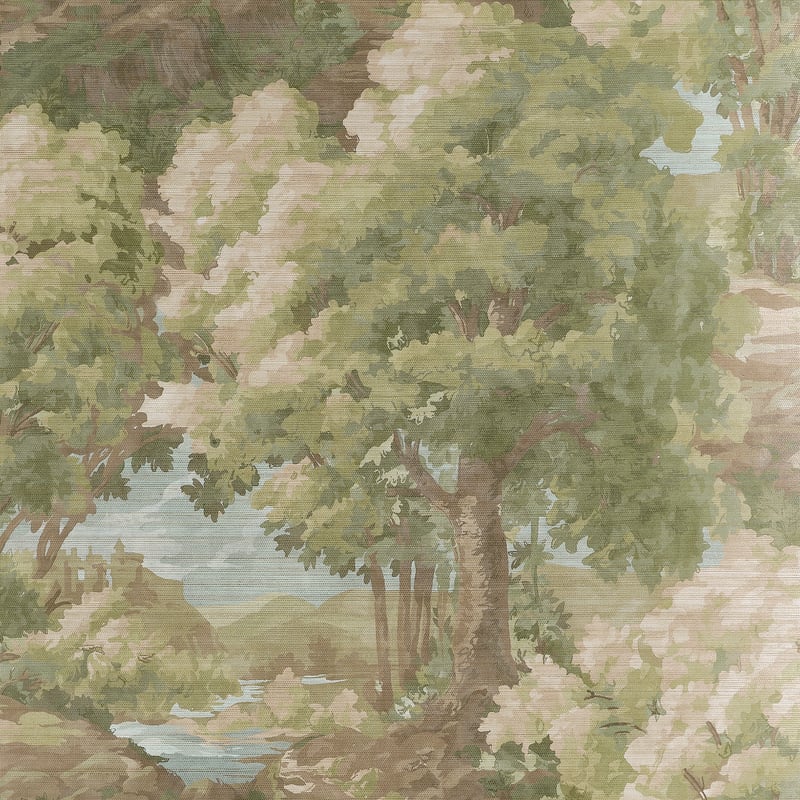 T10546 | Woodland Clearing, Green - Thibaut Wallpaper