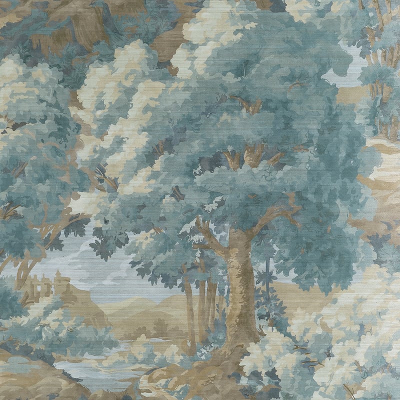 T10547 | Woodland Clearing, Spa Blue - Thibaut Wallpaper