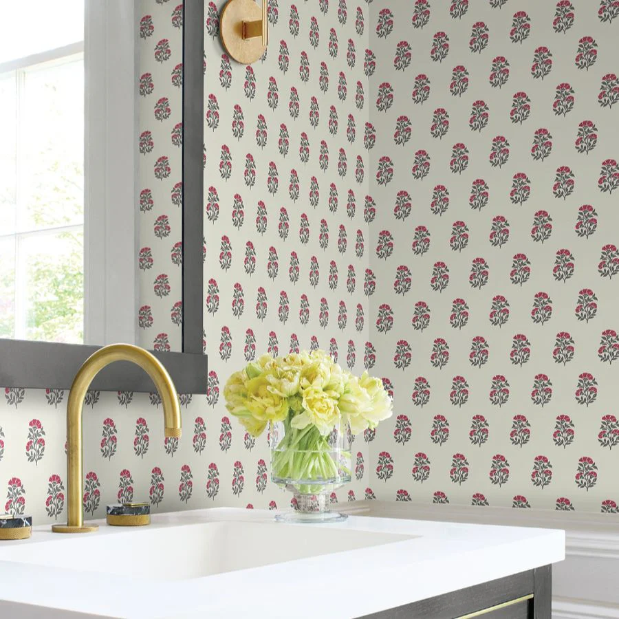 Vp1381 | Jardin, Sylvie Ruby Floral - Antonina Vella Wallpaper - Image 2