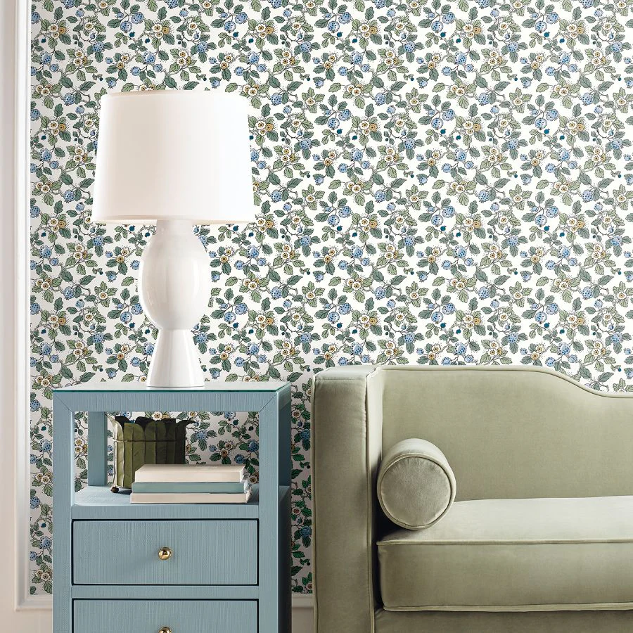 Vp1413 | Jardin, Framboise Blue Berry Vines - Antonina Vella Wallpaper - Image 2