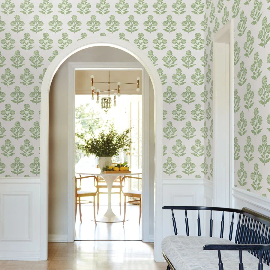 Vp1436 | Jardin, Souci Green Marigolds - Antonina Vella Wallpaper - Image 3