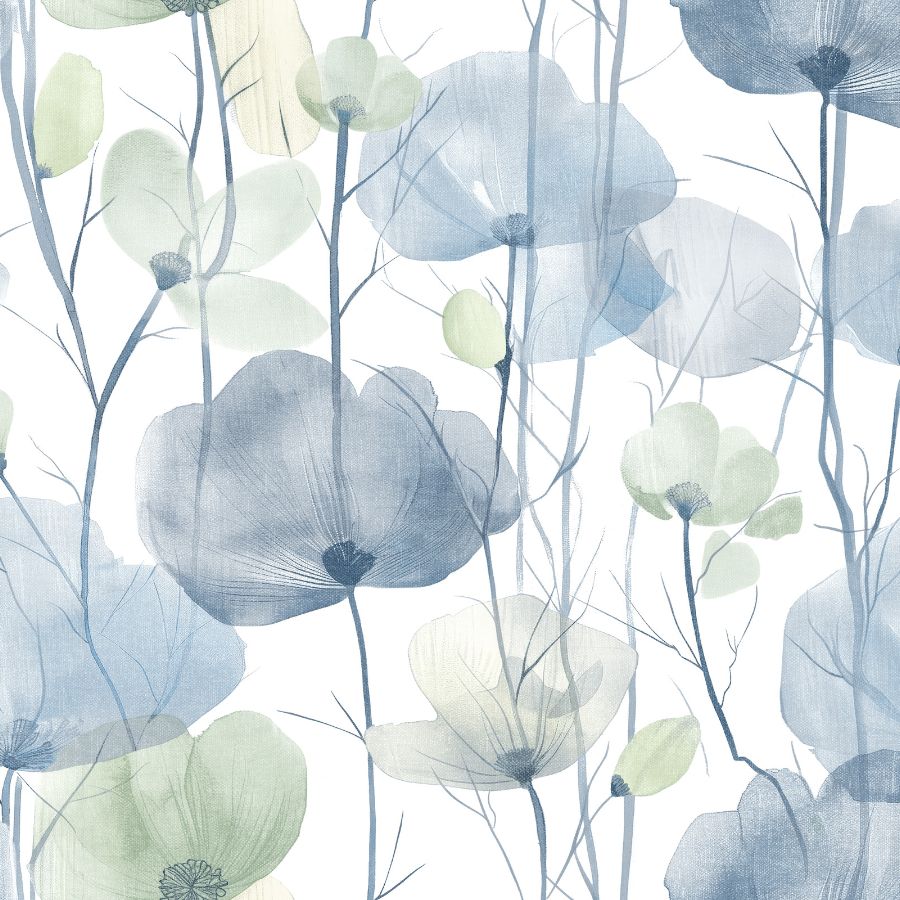 Vr1535 | Caviar, Cotswolds Poppies - Ronald Redding Wallpaper