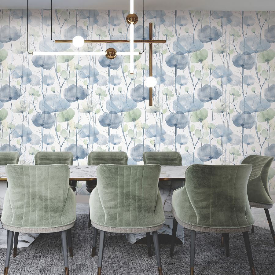 Vr1535 | Caviar, Cotswolds Poppies - Ronald Redding Wallpaper - Image 2