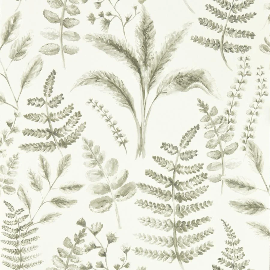 W0156/03 | Bracken, Grey Botanical - Clarke And Clarke Wallpaper