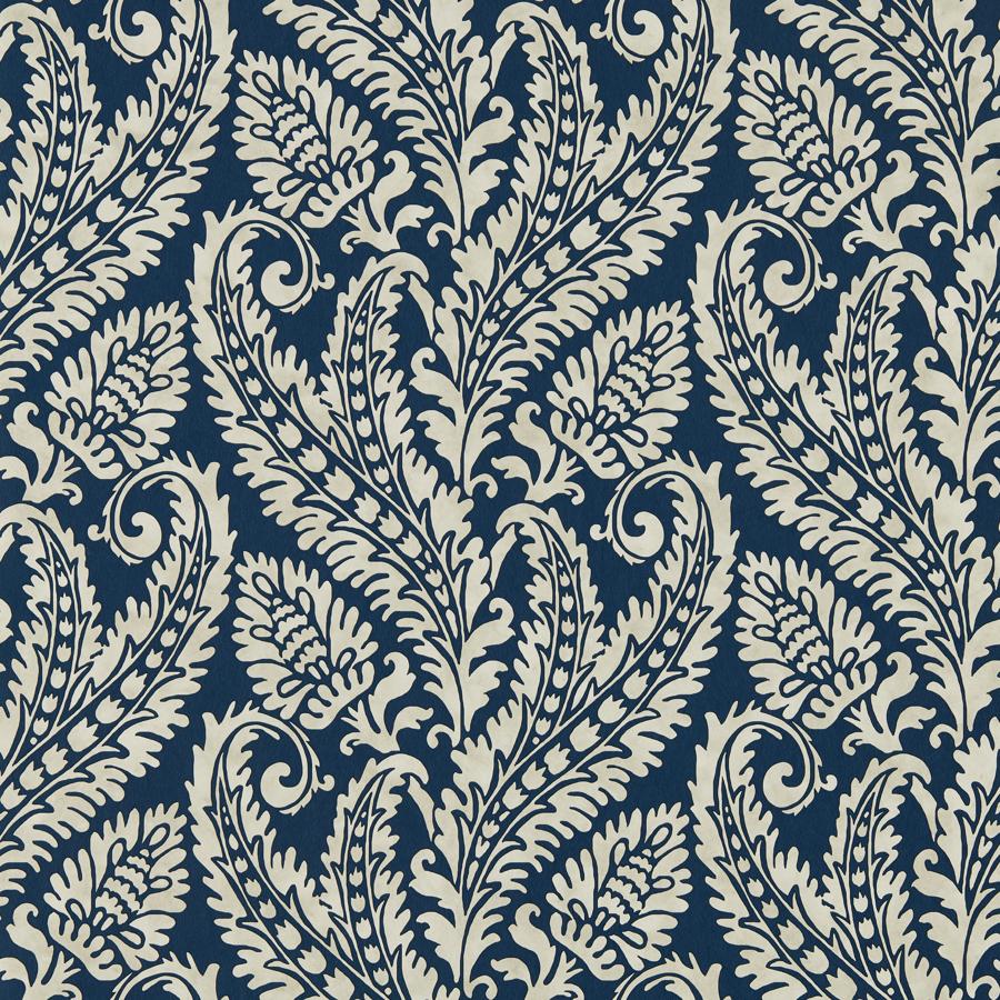 W0161/01 | Regale, Blue Jacobean - Clarke And Clarke Wallpaper