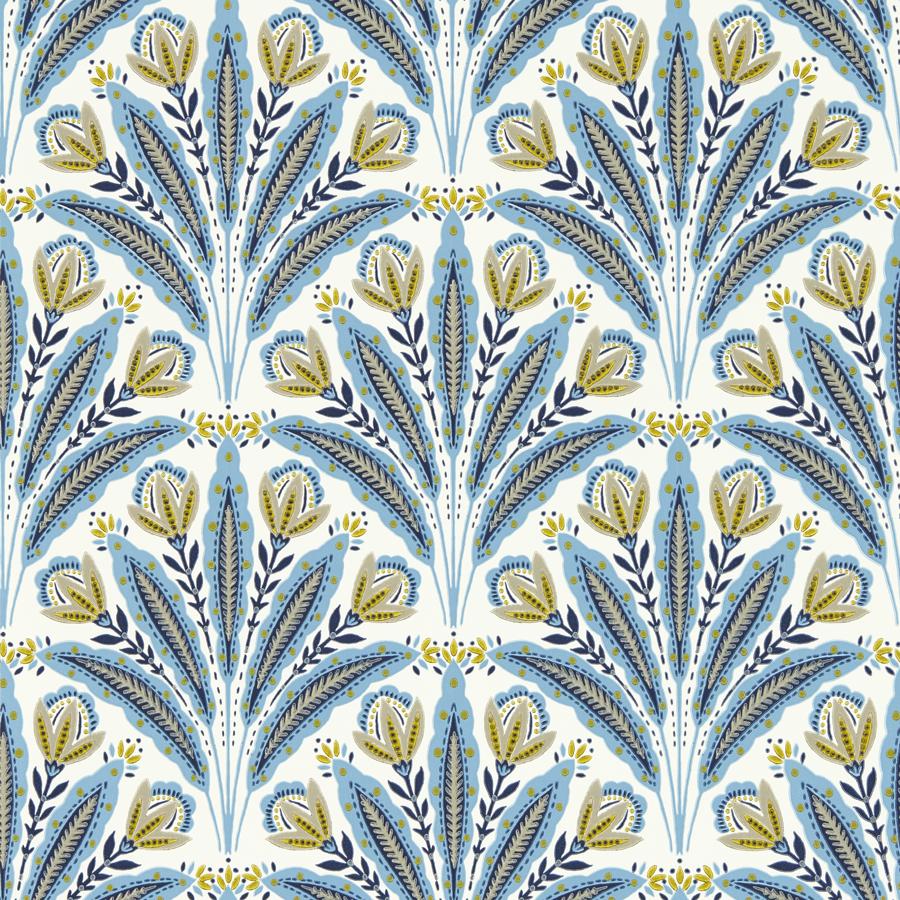W0193/02 | Attingham, Blue Modern - Clarke And Clarke Wallpaper