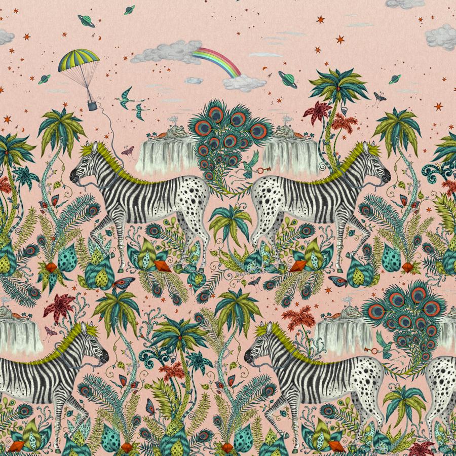 W0201/02 | Lost Adventure, Pink Novelty - Clarke & Clarke Wallpaper