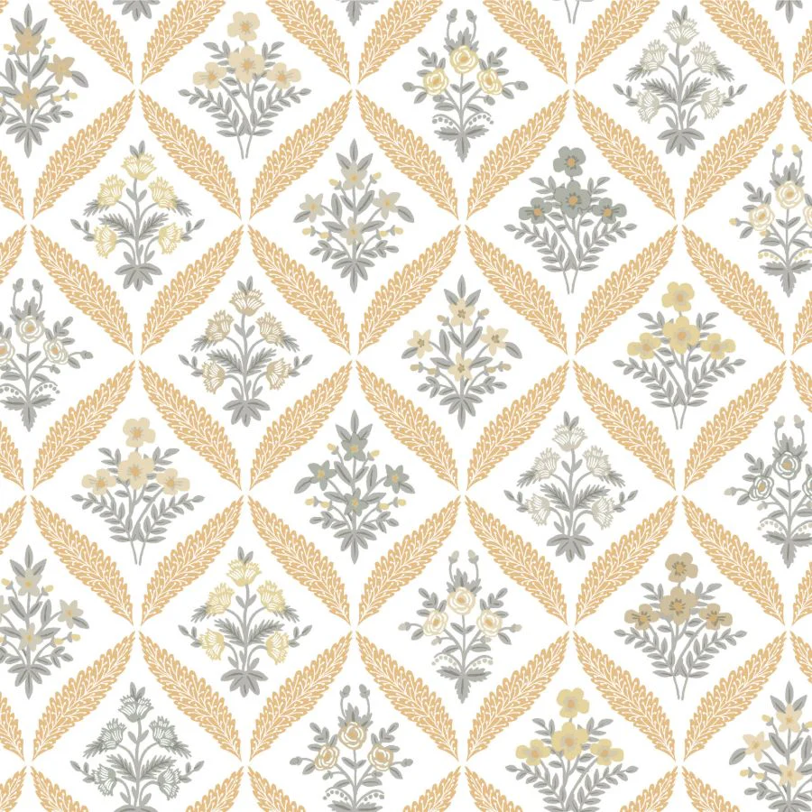 W4298-411 | Kravet Design, Grey Floral - Kravet Design Wallpaper - W4298.411.0