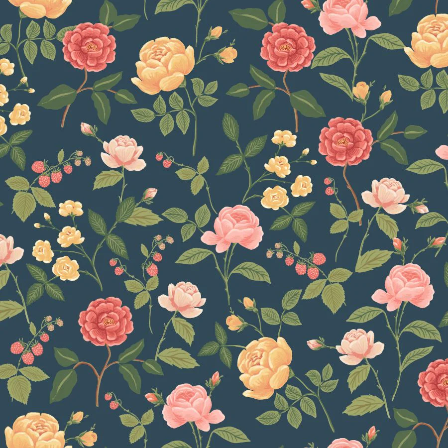 W4299-512 | Kravet Design, Orange Floral - Kravet Design Wallpaper - W4299.512.0