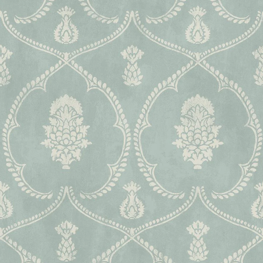 W4414-13 | Kravet Design, Blue Damask - Kravet Design Wallpaper - W4414.13.0