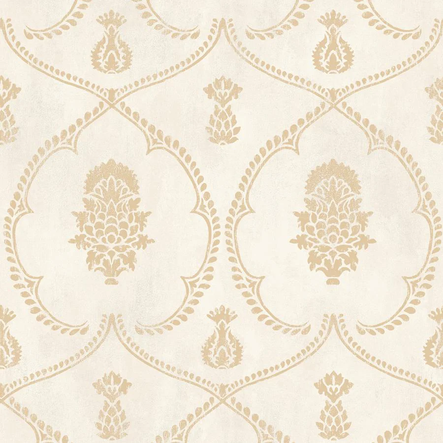 W4414-4 | Kravet Design, Gold Damask - Kravet Design Wallpaper - W4414.4.0