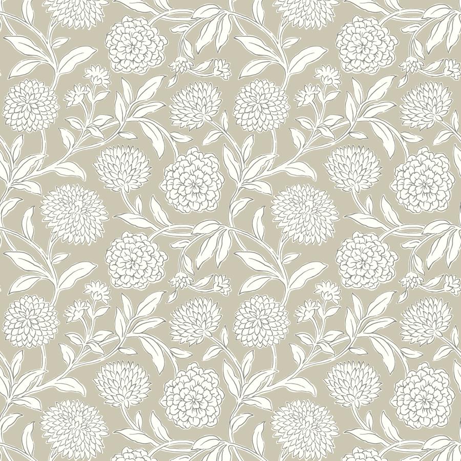W4487-11 | Kravet Design, Grey Botanical - Kravet Design Wallpaper - W4487.11.0